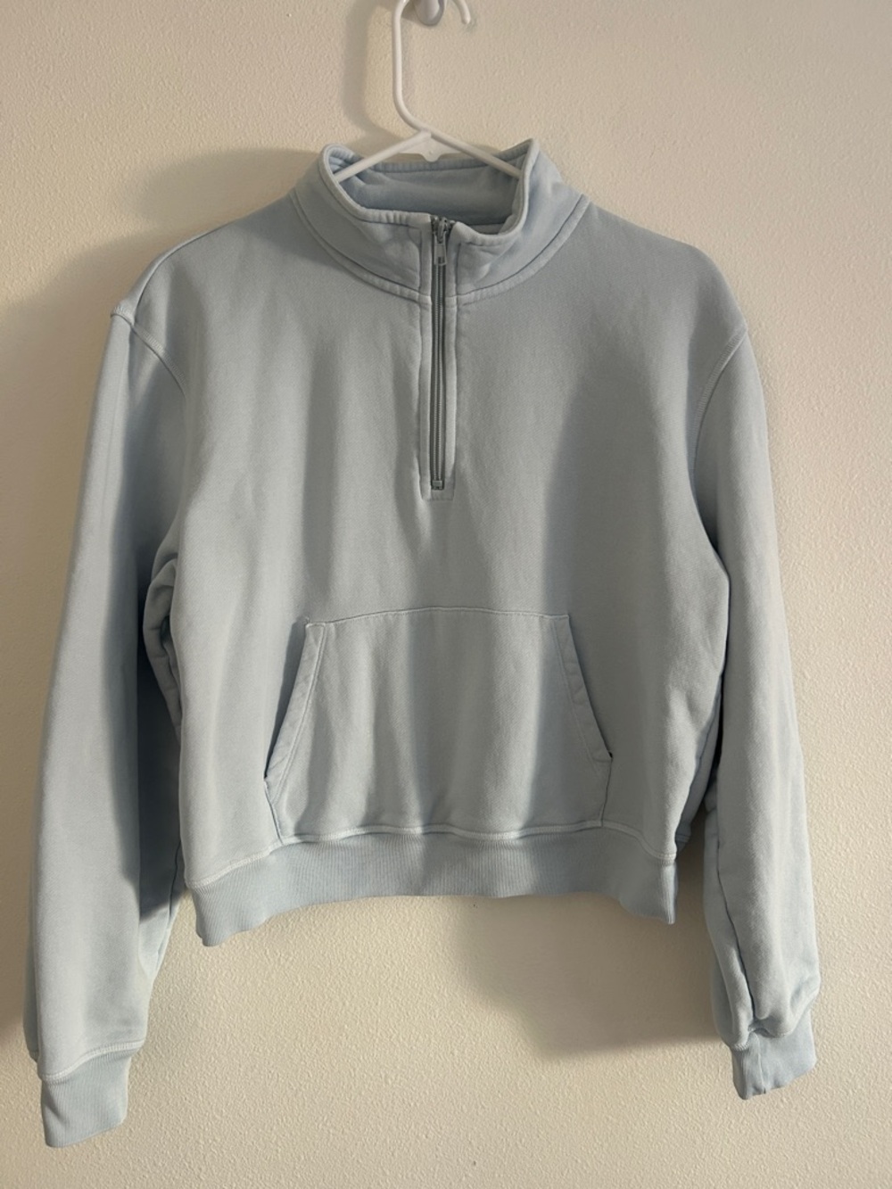 Skims Light Blue Half Zip Cropped Sweatshirt Size Medium Women’s